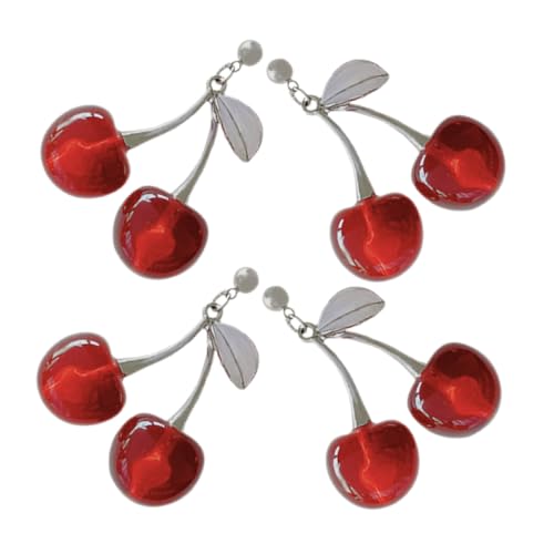 KOMBIUDA 2 Paare Cute Rote Kirsche Ohrringe Früchte Baumelnde Ohrhänger Damen Schmuck Langlebig Vielseitig für Strand und Alltag von KOMBIUDA