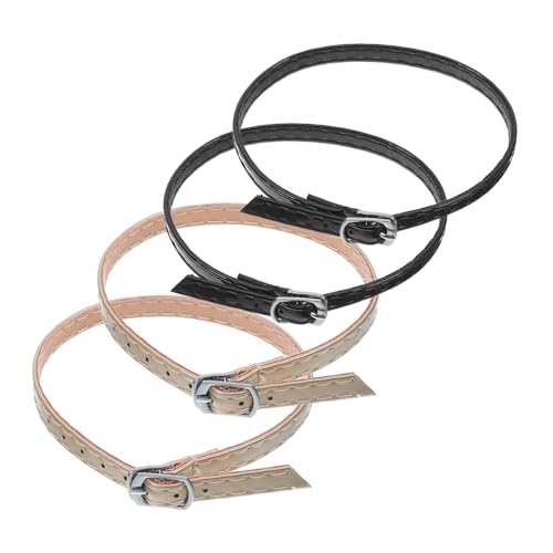 KOMBIUDA 2 Paare Damen High Heel Ersatzriemen Verstellbare Bequeme Fersenschlaufen Stabiler Halt für Lose Pumps Modische Knöchelriemen in Gold und Spiegel Schwarz Passend für Straplose von KOMBIUDA