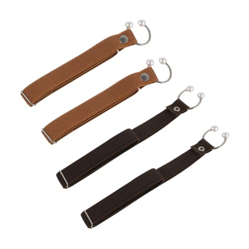 KOMBIUDA 2 Paare Damen High Heels Schuhriemen Elastisch Abnehmbar Anti lose Schnürsenkel Rutschfest in Tiefbraun und Hellbraun für Sicheren Halt und Flexible Anpassung von KOMBIUDA