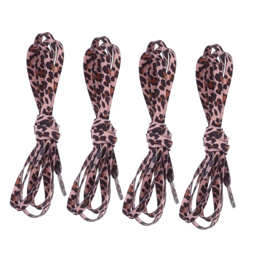KOMBIUDA 2 Paare Flache Elastische Leopard Schnürsenkel Strapazierfähige Polyester Schuhbänder Modisch Vielseitig für Sportschuhe Freizeit Sneaker Herren Damen von KOMBIUDA