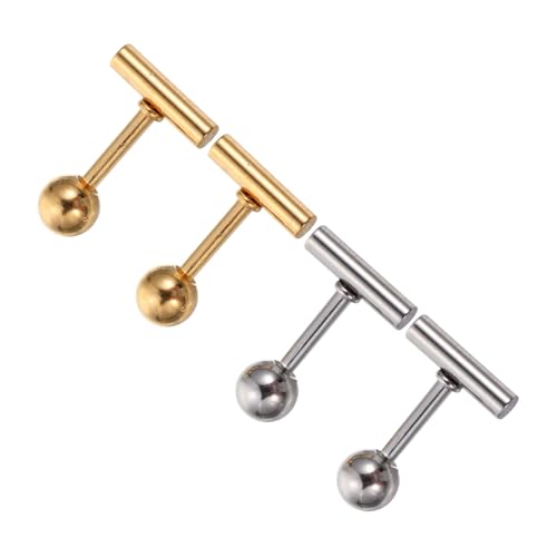 KOMBIUDA Titanstahl Ohrstecker 2 Paar Kleine Edelstahl Ohrringe Für Männer Und Frauen Hypoallergen Elegantes Design Vielseitig Für Jeden Anlass von KOMBIUDA