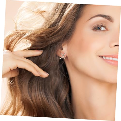 KOMBIUDA 2 Paare Silber Ohrstecker Damen Kreuz Design mit Funkelnden Zirkonia Kleine Ohrstecker Hypoallergen Eleganter Schmuck für Alltag Party und Geschenk von KOMBIUDA