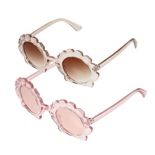 KOMBIUDA 2 Paare Teiliges Sonnenbrillen Transparente Rosa Modische Shell form UV schutz Party Streetstyle Jungen Mädchen Zubehör von KOMBIUDA