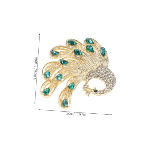 KOMBIUDA 2 STÜCK Elegante Pfauenbrosche Strassbesetzte Vogel anstecknadeln aus Langlebiger Zinklegierung Modische Schmuckklammern für Damen schals Pullover Party Alltagskleidung von KOMBIUDA