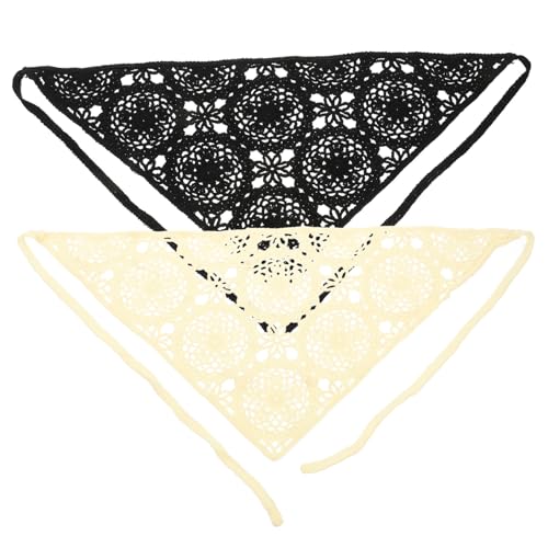 KOMBIUDA 2 Stck Teiliges Häkel haartuch mit Floraler Spitze Atmungsaktiv Sanft und Hautfreundlich Verstellbar für Damen und Mädchen Modisches Accessoire für Alltag und Freizeit von KOMBIUDA