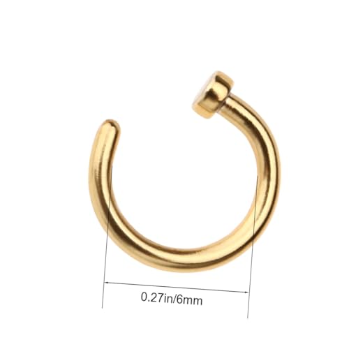 KOMBIUDA 2 Stck Titanstahl Nasenring C Förmiger Offener Nasenpiercing Schmuck Unisex für Damen und Herren Chirurgisch Sicher Glatte Oberfläche Goldfarben KOMBIUDA 2 Stck Titanstahl Nasenring C Förmiger Offener Nasenpiercing Schmuck Unisex für Damen und Herren Chirurgisch Sicher Glatte Oberfläche Goldfarben von KOMBIUDA