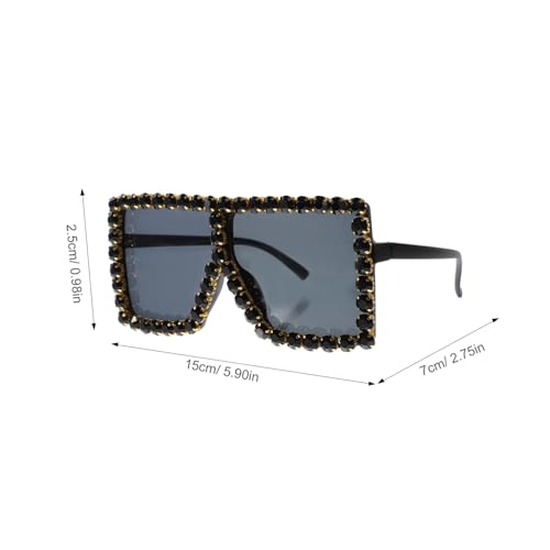 KOMBIUDA 2 Stck. Quadratische Damen Sonnenbrille mit Strassbesatz Leichte Party Sonnenbrille im Stylische Uv Schutz Brille Auffälliges Accessoire für Frauen und Kostüme von KOMBIUDA