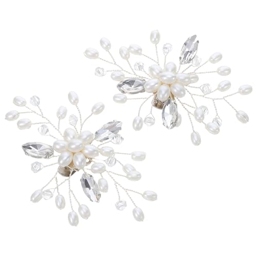 KOMBIUDA 2stücke Glänzende Dekorative Schuhclips Mit Strasssteinen Schuhschmuckclips Für Damen-absätze Handgefertigte Schuhanhänger Mit Perlen Und Strass Für Hochzeit Und Formelle von KOMBIUDA