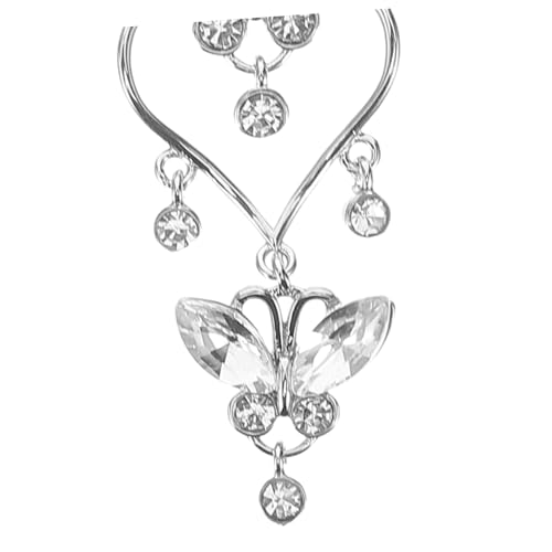 KOMBIUDA 2 Stück Bauchnabelpiercing Damen Edelstahl Nabelringe mit Funkelnden Zirkonia Quasten Eleganter Körperschmuck für Teenager Mädchen und Strandparty Sicher und Modisch von KOMBIUDA