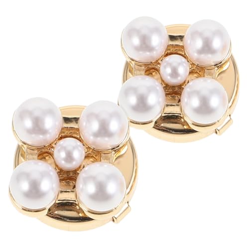 KOMBIUDA 2 Stück Blumen Manschettenknöpfe mit Kunstperlen Hemdenaccessoires für Hochzeiten Partys und Anlässe Legierungsmaterial Modisches Design von KOMBIUDA