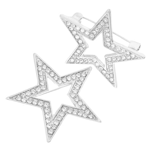 KOMBIUDA 2stücke Stern Brosche Aus Zinklegierung Für Herren Und Damen Anstecknadel Für Anzüge Schals Und Pullover Retro-design Mit Fünfzackigem Sternmotiv Leicht Und Langlebig Accessoire Fü von KOMBIUDA