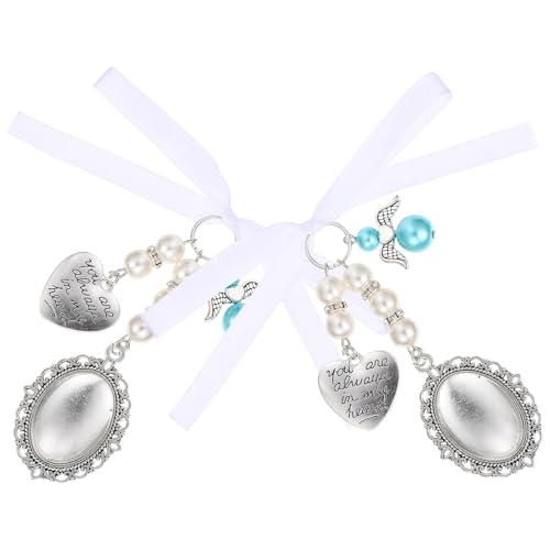 KOMBIUDA 2 Stück DIY Herzförmige Perlenanhänger für Hochzeitsstrauß Foto Memorial Charms zum Einfügen von Bildern Leichtes Bouquet Schmuck Zubehör für Hochzeit Brautparty von KOMBIUDA