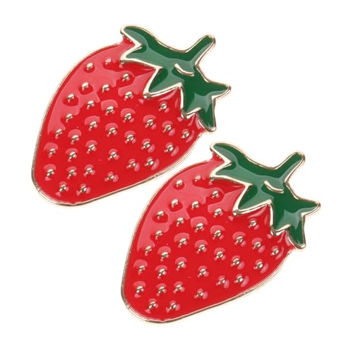 KOMBIUDA 2 Stück Erdbeer broschen Anstecknadeln aus Metall Dekorative Anstecker für Kleidung und Rucksäcke Modische Obst Pins Strapazierfähige Accessoires für Damen und Studenten von KOMBIUDA