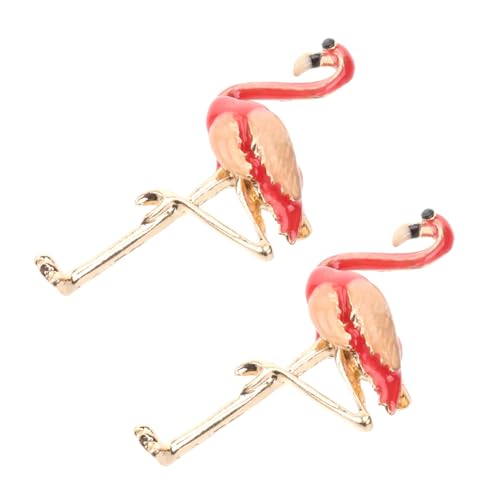 KOMBIUDA 2 Stück Flamingo Brosche Rot Legierung Anstecknadel Modische Kleidung Schmuck Damen Party Hochzeit Accessoire von KOMBIUDA