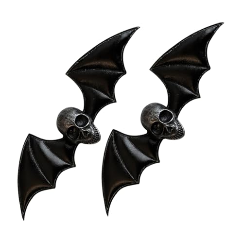 KOMBIUDA 2 Stück Gothic Haarclips mit Totenkopf und Flügeln Halloween Haarschmuck Stabile Metallspangen Einzigartiges Punk Design für Mädchen und Teens für Kostüme und Alltag von KOMBIUDA