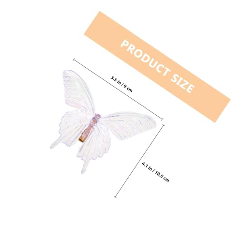 KOMBIUDA 2 Stück Große Schmetterling Haarspangen Stabile Haarklammern für Mädchen Transparente Haarklammer mit Süßem Design Langlebig und Vielseitig für Verschiedene Frisuren von KOMBIUDA