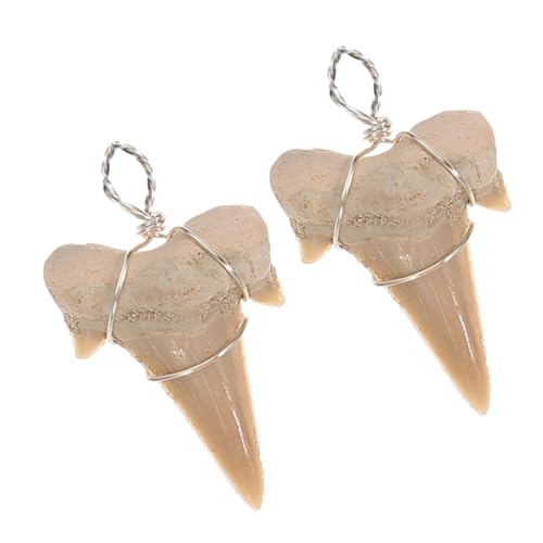 KOMBIUDA 2stücke Haifischzahn Anhänger Für Halsketten Mit Haifischzahn-dekor Halskettendekor Für Männer Und Geschenke Für Geburtstag Und Weihnachten von KOMBIUDA