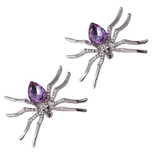 KOMBIUDA 2 Stück Halloween Broschen Spinnenform Glänzende Brosche aus Legierung Schmuck Anstecknadel für Damen Kleidung Tasche Dekoration von KOMBIUDA