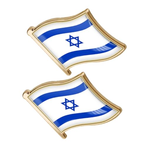 KOMBIUDA 2 Stück Israel Flaggenbrosche Dekorative Anstecknadeln aus Legierung Stilvolle Kleidungspins für Jacken Hüte und Taschen Modisches Accessoire für Männer und Frauen Vielseitig von KOMBIUDA