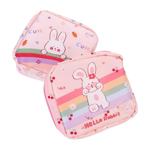 KOMBIUDA 2 Stück Kleine Tragbare Hygienebeutel für Damenbinden Niedlichem Design Reißfestes Langlebiges Material Vielseitig als Schmuck Kosmetiktasche für Schule Büro Reisen Geeignet von KOMBIUDA