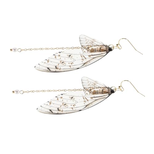KOMBIUDA 2 Stück Leichte Schmetterling Ohrringe mit Perlen gradient Lange Hängende Damen Ohrhänger für Hochzeiten Frühling Beachfest Schmuck Bezauberndes Flügelmotiv Komfortabel Ganztägig von KOMBIUDA