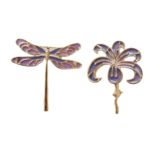 KOMBIUDA 2 Stück Libellen Broschen Legierung Modisch Leicht Schmuck für Kleidung Anstecknadeln Vielseitig für Pullover Jacken Kleider Hüte und Accessoires von KOMBIUDA