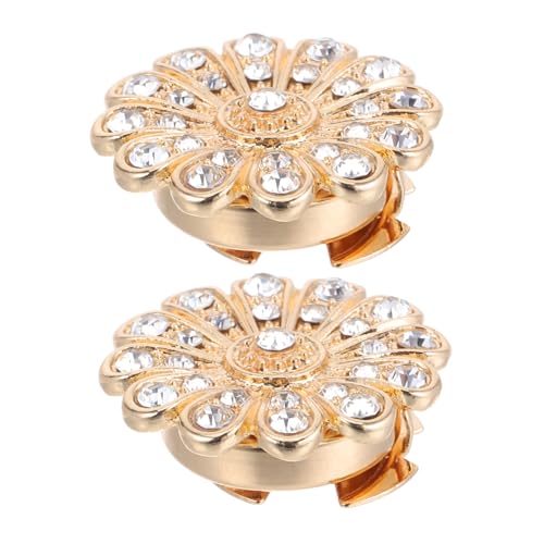 KOMBIUDA 2 Stück Luxuriöse Bling Knopfüberzüge aus Stabilem Legierungs-material mit Funkelnden Strassblumen Kreative Abnehmbare Hemdknopf-verzierungen und Manschettenknöpfe für Damen von KOMBIUDA
