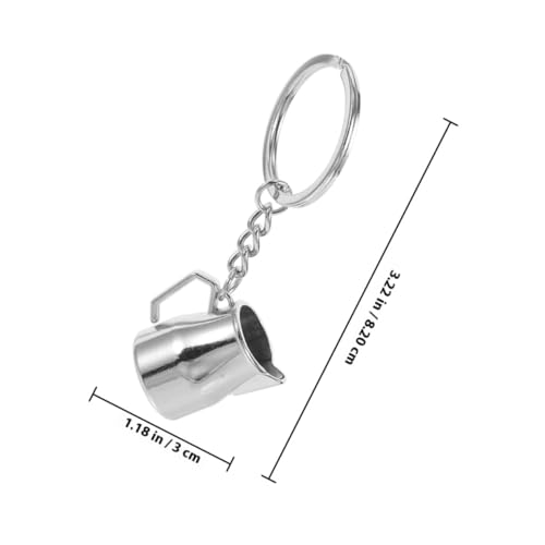 KOMBIUDA 2 Stück Mini Kaffee Schlüsselanhänger Langlebiger Zinklegierung Espresso Sahnekännchen Anhänger Vielseitig als Taschenanhänger für Kaffeeliebhaber Auffälliges Design Geschenkidee von KOMBIUDA