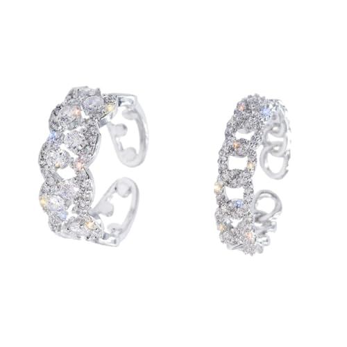 KOMBIUDA 2 Stück Modische Offene Fingerringe mit Funkelnden Strasssteinen Verstellbar Eleganter Schmuck für Damen als Geschenk für Besondere Anlässe Geeignet KOMBIUDA 2 Stück Modische Offene Fingerringe mit Funkelnden Strasssteinen Verstellbar Eleganter Schmuck für Damen als Geschenk für Besondere Anlässe Geeignet von KOMBIUDA