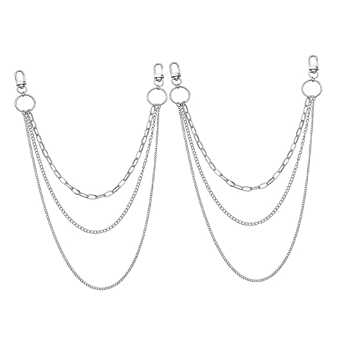 KOMBIUDA 2 Stück Multilayer Hüftkette Metall Körperkette Damen Retro Waist Chain Geometrische Vintage Gürtel Ketten Zubehör Silber Leicht Langlebig und Modisch für Kleider und Jeans von KOMBIUDA