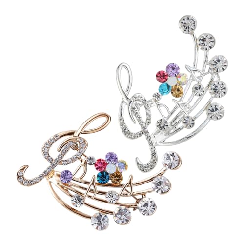 KOMBIUDA 2 Stück Musiknoten Broschen aus Legierung Leichte Anstecknadeln für Damen Vielseitige Schmuck Accessoires für Kleidung bei Hochzeit Party und Alltag von KOMBIUDA