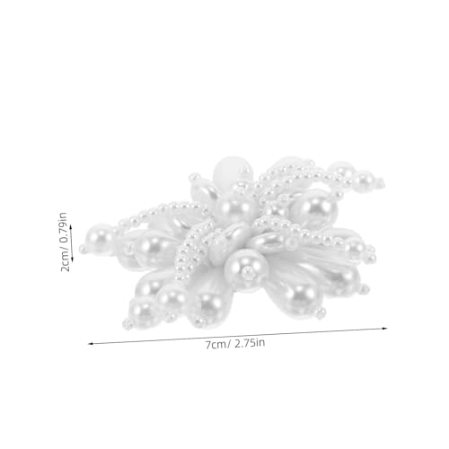 KOMBIUDA 2 Stück Perlen Blumen Schuhclips Weiß Handmade Abnehmbare Brautschmuck Schuhdekoration Für Hochzeit Damen Mädchen Elegant von KOMBIUDA
