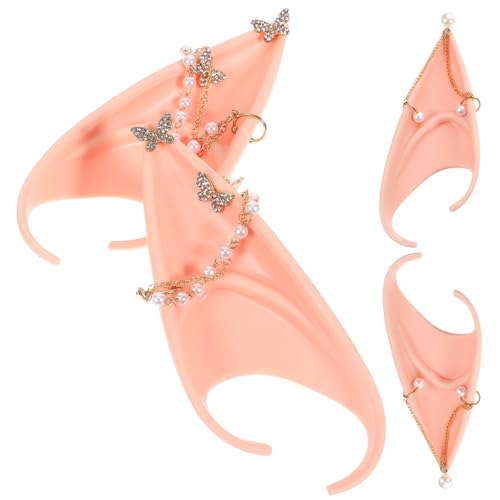 KOMBIUDA 2 Stück Perlen fee ohrringe mit Schmetterlings design Elegante Cosplay Ohrstecker für Damen Stilvolle Kostüm accessoires für Partys Hochzeiten und Rollenspiele von KOMBIUDA