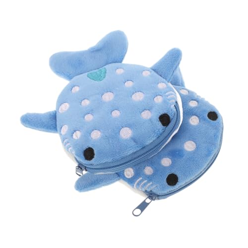 KOMBIUDA 2 Stück Plüsch Fisch Münzgeldbörse Kleines Süßes Portemonnaie mit Reißverschluss für Frauen Mädchen Kompakt Tragbar Modisch Geschenkidee von KOMBIUDA