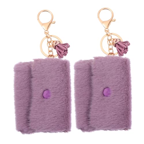 KOMBIUDA 2 Stück Plüsch Schlüsselanhänger Mini Münzbeutel Niedliche Taschen Anhänger Robustes Material Modisches Design Vielseitig für Schlüssel Taschen Geschenke Geeignet von KOMBIUDA
