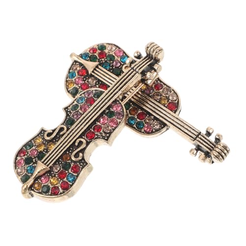 KOMBIUDA 2 Stück Retro Violin Broschen mit Funkelnden Strasssteinen Stilvolle Anstecknadeln für Damen Vielseitige Schmuckaccessoires für Kleider Cardigans und Jacken Künstlerisches von KOMBIUDA