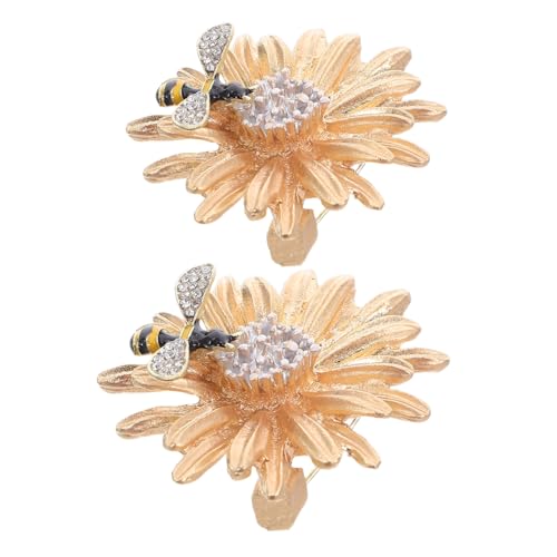 KOMBIUDA 2 Stück Rhinestone Biene und Blume Brosche Metallbrosche mit Sicherem Ansteckverschluss Vielseitiges Damen Accessoire für Kleidung Schal Mantel und Anzug Eleganter Vintage-look KOMBIUDA 2 Stück Rhinestone Biene und Blume Brosche Metallbrosche mit Sicherem Ansteckverschluss Vielseitiges Damen Accessoire für Kleidung Schal Mantel und Anzug Eleganter Vintage-look von KOMBIUDA