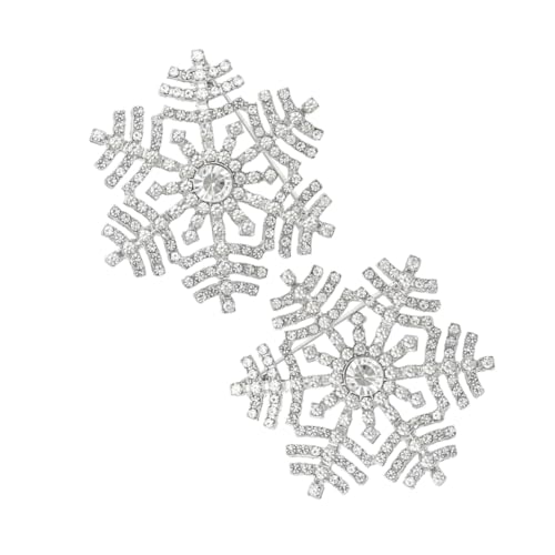 KOMBIUDA 2 Stück Schneeflocken brosche Set aus Zinklegierung mit Funkelnden Strasssteinen Modisches Schmuckaccessoire für Damen Vielseitig Tragbar zu Weihnachten und Winterfestlichkeiten von KOMBIUDA