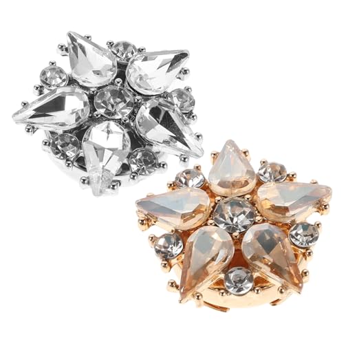 KOMBIUDA 2 Stück Strass Knopfabdeckungen aus Langlebiger Zinklegierung Dekorative Hemdknöpfe für Damen und Herren Einfach Wechselbar Modische Veredelung für Business und Freizeit von KOMBIUDA