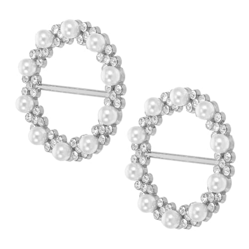 KOMBIUDA 2 Stück Strass Schalringe und Shirt Clips aus Legierung Vielseitige Halter für Halstücher und Kleidung Modische Runde Eckknotenknöpfe für Damen Einfach zu Befestigen Langlebig und von KOMBIUDA