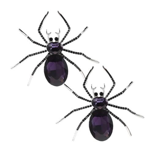 KOMBIUDA 2 Stück Strass Spinnen Brosche Vintage Insekten Anstecknadel aus Legierung Funkelnde Schmuckdekoration für Anzug Hut Tasche Rock und Pullover für Sammler und Spinnenliebhaber von KOMBIUDA