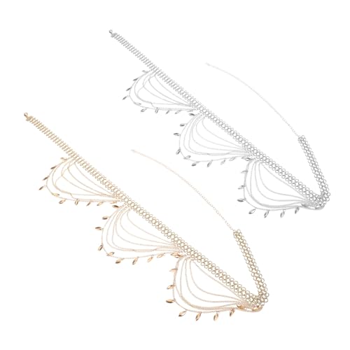 KOMBIUDA 2 Stück Teiliges Boho Ethnische Bauchkette Verstellbar Mehrlagig Metall Körperketten Damen Sommer Strand Festival Schmuck für Kleider Jeans von KOMBIUDA
