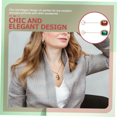 KOMBIUDA 2 Stück Teiliges Damen Lapel Pin mit Perle und Glanz Elegante Brosche für Hochzeit Anzug und Kostüm Langlebige Strahlende Bling brosche als Modisches Schmuck accessoire von KOMBIUDA