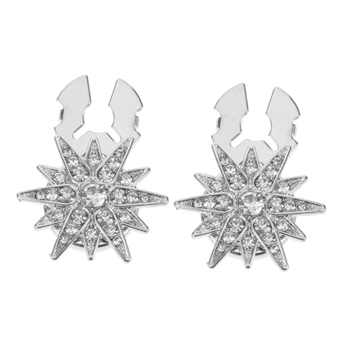 KOMBIUDA 2 Stück Teiliges Metallische Hexagramm Knopfclips mit Strasssteinen Abnehmbare und Schmuckverzierung für Hemden und Jacken Einfache Anbringung DIY Modische Accessoires von KOMBIUDA