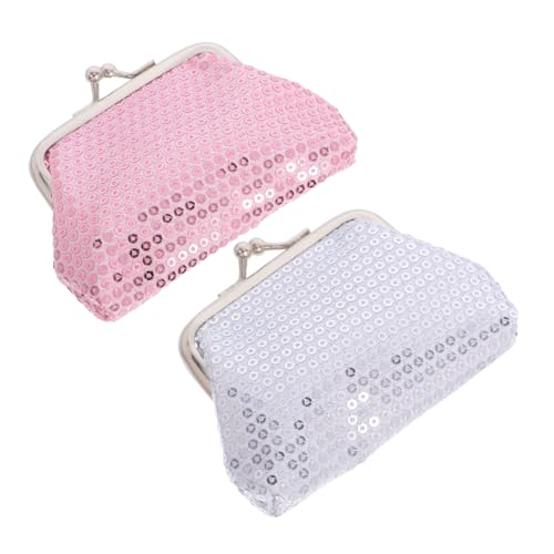 KOMBIUDA 2 Stück Teiliges Münzgeldbörse Mini Pailletten Geldbörse für Mädchen Funkelndes Portemonnaie mit Kiss Lock Verschluss Leicht Vielseitig für Münzen Kleinteile und Accessoires und von KOMBIUDA