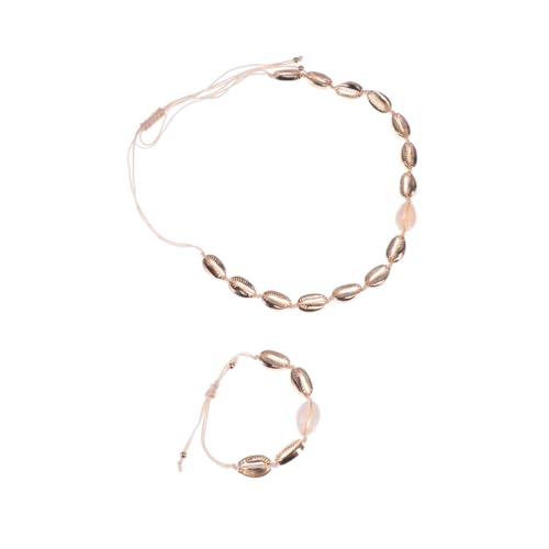 KOMBIUDA 2 Stück Teiliges Verstellbares Muschel Schmuckset Vergoldetes Legierungsarmband und Halskette Langlebig Modisch für Damen und Mädchen Geeignet für Alltag Strand und Besondere KOMBIUDA 2 Stück Teiliges Verstellbares Muschel Schmuckset Vergoldetes Legierungsarmband und Halskette Langlebig Modisch für Damen und Mädchen Geeignet für Alltag Strand und Besondere von KOMBIUDA