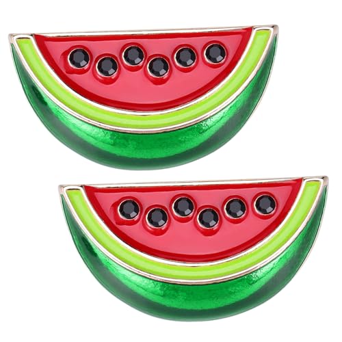 KOMBIUDA 2 Stück Teiliges Wassermelonen Anstecknadel Cartoon Broschen Damen Strickjacken Clips Süße Schal Clips Sicher und Wiederverwendbar für Frauen und Mädchen von KOMBIUDA