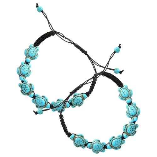 KOMBIUDA 2 Stück Türkis Armband Damen Handgefertigt Verspieltes Schildkröten Design Vielseitig Schmuck Accessoire von KOMBIUDA