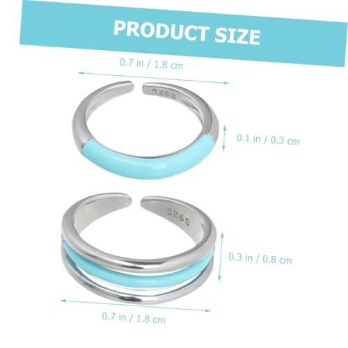 KOMBIUDA 2 Stück Verstellbare Ringe Damen Offenes Design Silber Blauer Linienring Modeschmuck Für Alltag Party Hochzeit Geschenk KOMBIUDA 2 Stück Verstellbare Ringe Damen Offenes Design Silber Blauer Linienring Modeschmuck Für Alltag Party Hochzeit Geschenk von KOMBIUDA