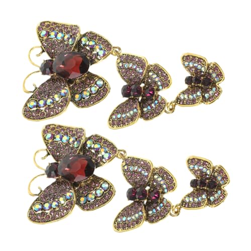 KOMBIUDA 2 Stück Vintage Brosche Schmetterling Anstecknadeln mit Strass für Damen Blazer Mantel Stola Cardigan Schmuck Accessoire in Elegantem von KOMBIUDA